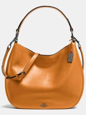 Coach Nomad Hobo Fog Glovetanned Leather in burnt orange
